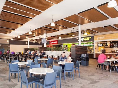 Food Court Acoustic Timber Ceiling Tiles