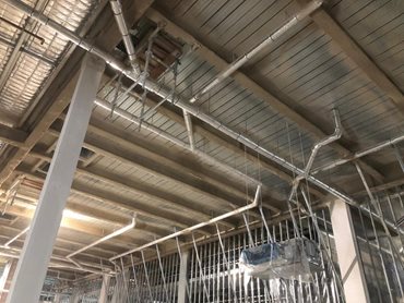 CAFCO 300 vermiculite spray was supplied for the protection of steel columns and beams