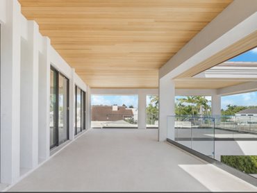 Nova-Ayous ceiling was installed to enhance indoor spaces with warmth and aesthetics