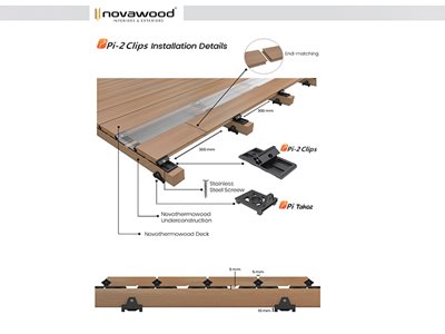 Novawood Decking P1 2-Clips Installation Details