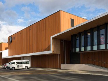 The UCSA building features Innowood’s V-joint shiplap cladding products in Spotted Gum colour