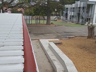 School Roof Protected by  Graysons Triple G Gutter Guard