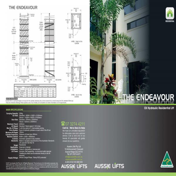 Aussie Lifts Endeavour brochure