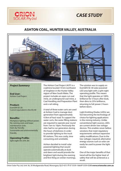 Case Study - Ashton Coal