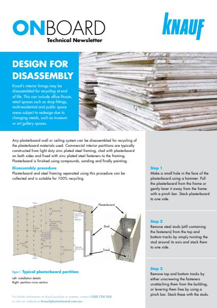 Knauf - Technical Newsletter for Design for Disassembly