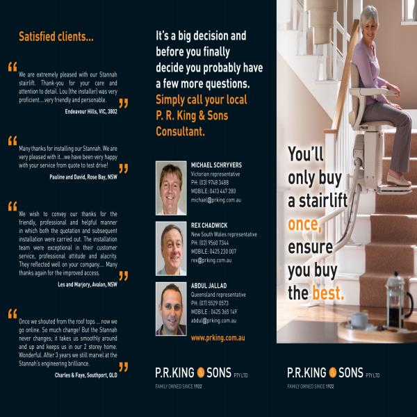Stannah Electric Stairlift Brochure