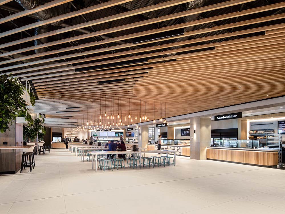 Austratus Fin profile timber ceiling used in the Northern Beaches Hospital 