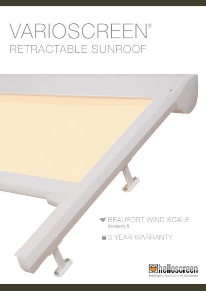 Varioscreen Retractable Sun Roof Brochure