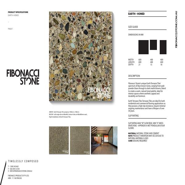 Fibonacci Stone Earth Honed Product Sheet