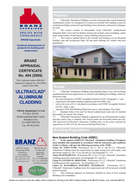 BRANZ Appraisal Certificate