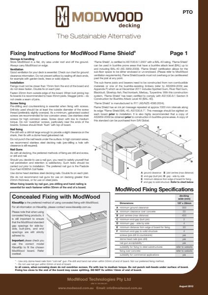 ModWood Flame Shield Fixing Instruction