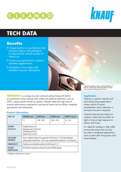 Cleaneo Technical Data Sheet